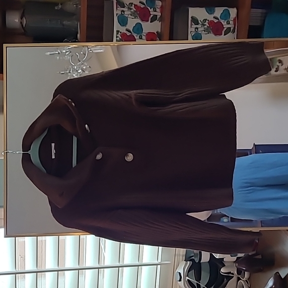 Crescent Cora Funnel Neck Sweater Partial Button Placket Slouchy Mock M - Picture 11 of 13